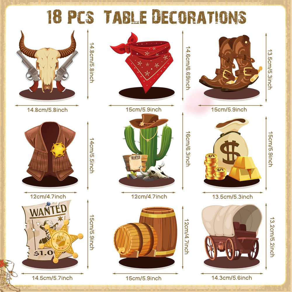 Namalu boots-pattern centerpiece adds western charm to birthday or BBQ tables.