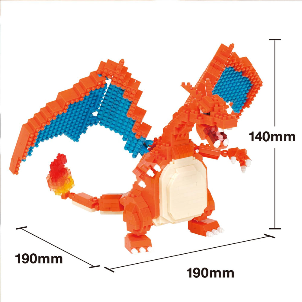 Nanoblock Charizard Deluxe Edition build process emphasizes precision.