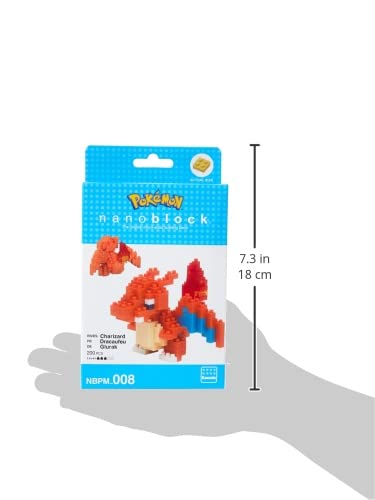 Nanoblock Charizard official license label confirms authenticity and licensing.