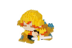 Nanoblock Zenitsu Agatsuma Thunder Breathing model for compact desk display.