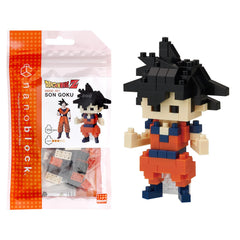 Nanoblock Dragon Ball Z Son Goku front view for an eye-catching display piece.