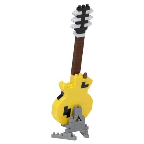 Nanoblock electric guitar yellow kit ideal for beginner builders.
