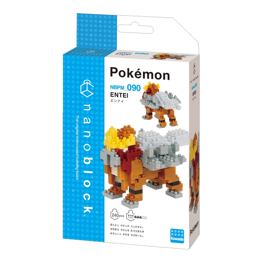 Nanoblock Entei 240-piece model showcases detailed sculpt and realism.