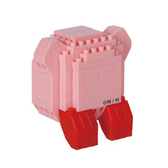 Nanoblock Kirby assembly step detail highlights precise tiny bricks and easy-to-follow instructions