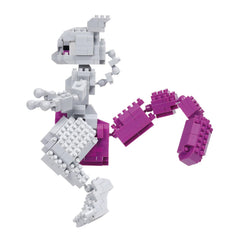 Front view of Nanoblock Mewtwo Deluxe highlighting its silhouette