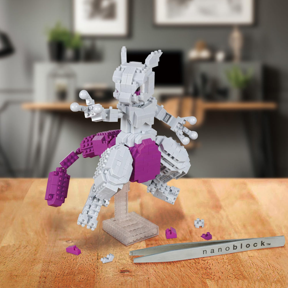 Official Kawada licensing label on Nanoblock Mewtwo Deluxe packaging