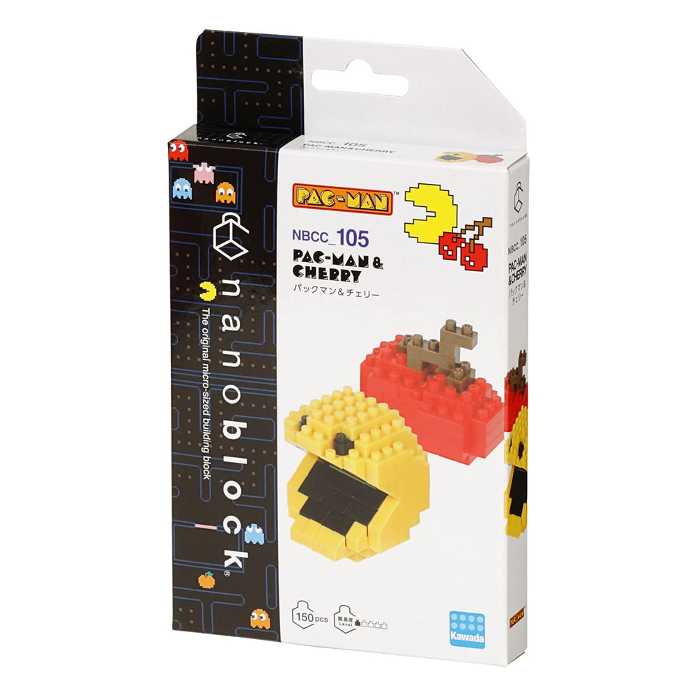Nanoblock Pac-Man & Cherry miniature figure ready for shelf display