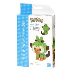 Nanoblock Pokemon Grookey figure detail showcases micro brick precision for display or gifting