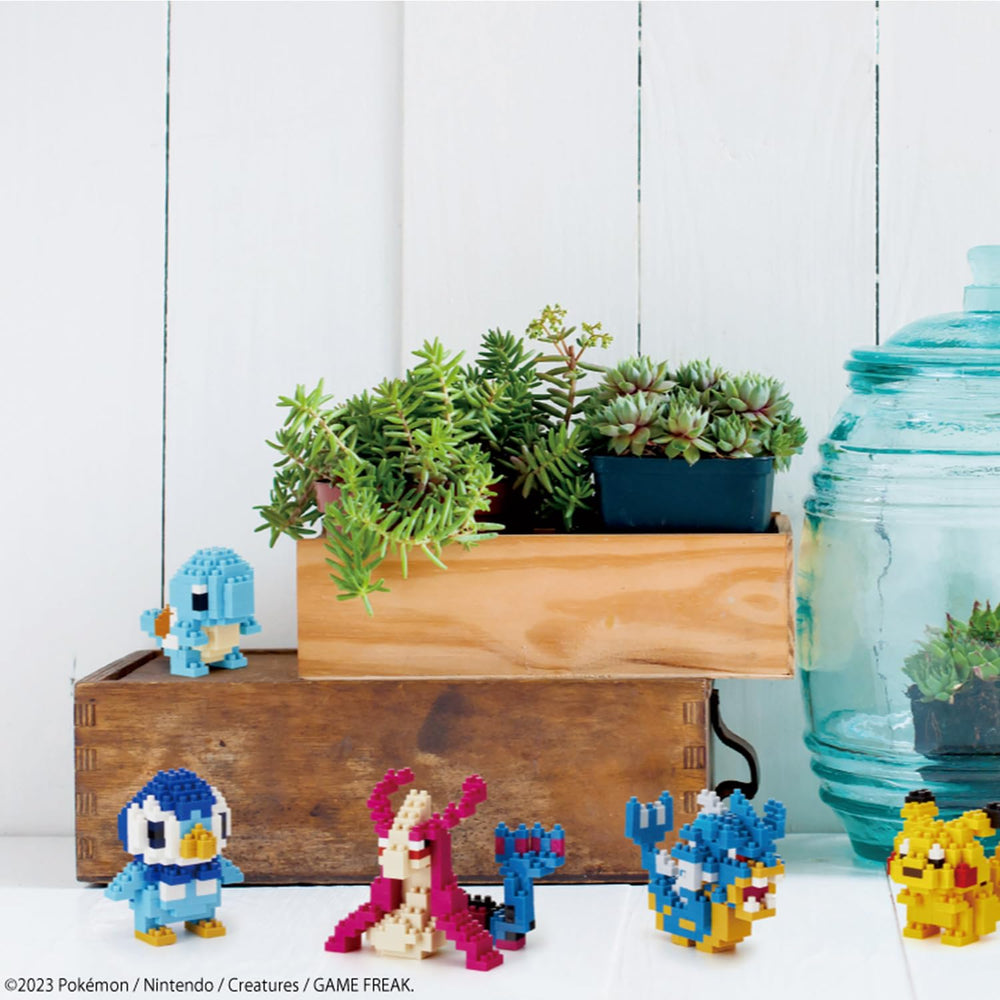 Compact 1.7 inch Squirtle figure built from 110 pieces for desk display