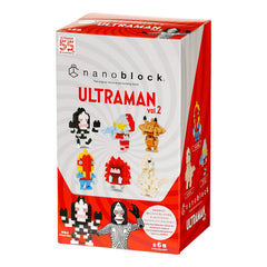 Nanoblock Ultraman Vol. 2 six-figure set assembled, ideal for tactile building and display.