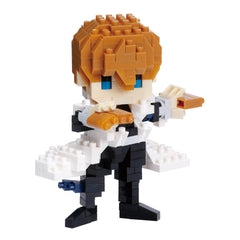 Nanoblock Yu-Gi-Oh Seto Kaiba assembly figure with intricate micro-details for display.
