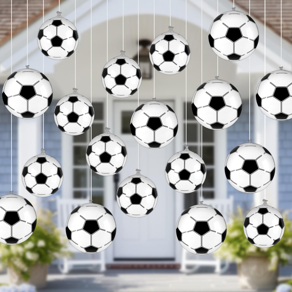 Naozinebi 24-pcs inflatable mini soccer balls for versatile beach play and decoration.