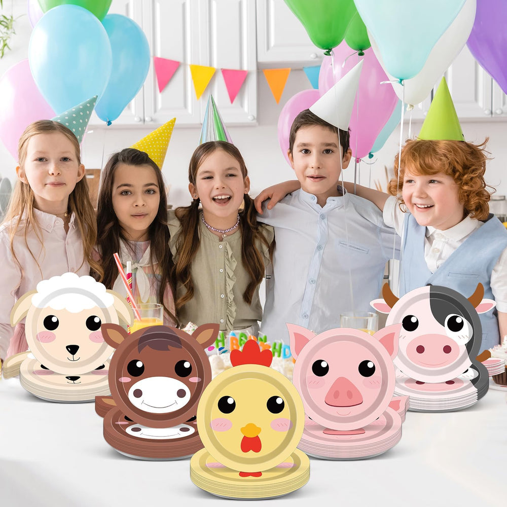 Naozinebi farm-theme plates for versatile celebrations and easy hosting