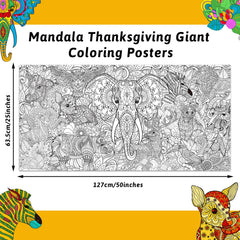 Naozinebi giant mandala fawn poster inspires gentle coloring sessions.