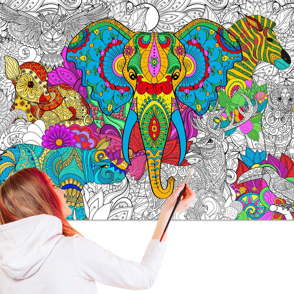 Naozinebi jumbo mandala tablecloth poster for party decor and art projects.