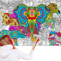 Naozinebi jumbo mandala tablecloth poster for party decor and art projects.
