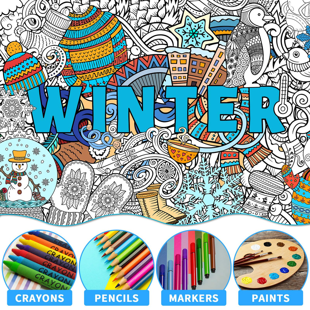 Naozinebi winter mandala poster ideal for classroom and home crafts.