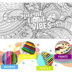 Naozinebi giant mandala poster can be placed on walls, floors, or tables for coloring.