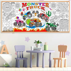 Naozinebi monster trucks poster material—durable, thick paper resists ink bleed