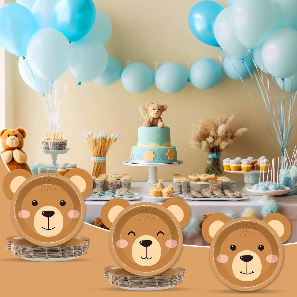 Naozinebi bear party plates brighten tables and simplify post event cleanup.