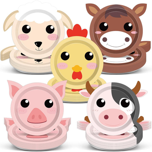 Naozinebi pig-shaped plates for farm party decor and servings