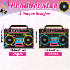 Naozinebi radio boombox plates detailed graphics enhance retro table styling