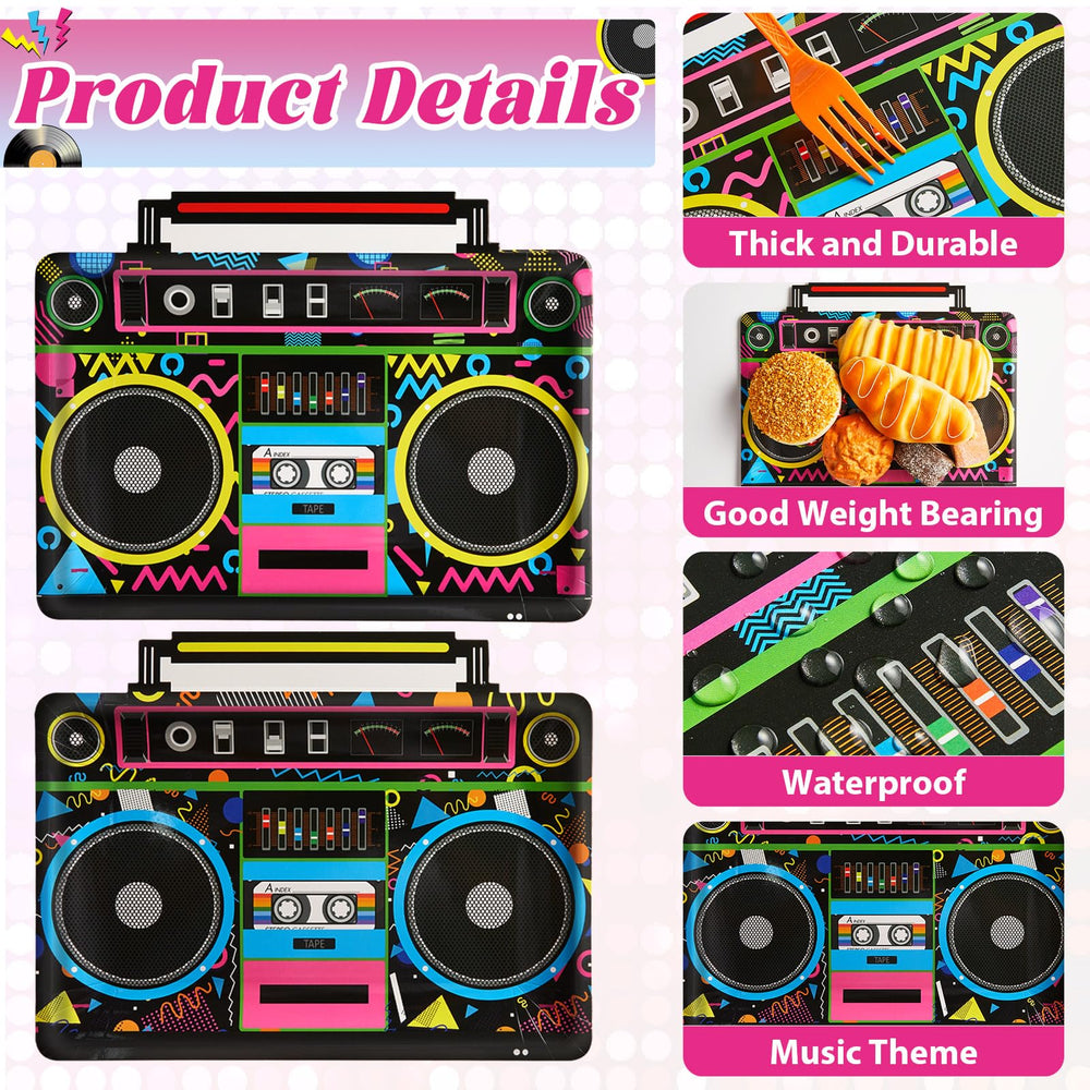 Naozinebi radio boombox plates thick heat-resistant paper for durable serving