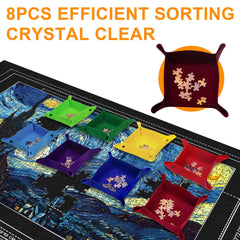 Napzy Puzzle Mat being inflated to secure puzzle while rolling.