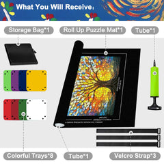 Napzy puzzle mat rollup allows pause and resume without losing progress.