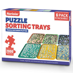 Nariolar 6-color puzzle trays for color-based sorting and organization
