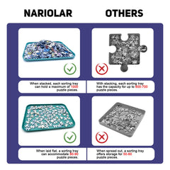 Vibrant packaging and colors enhance the puzzle sorting experience