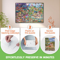 Nariolar Puzzle Saver Sheets gridlines for easy cutting and precise placement.