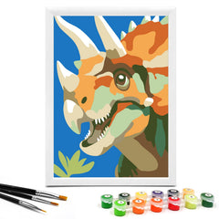 Nariolar Triceratops paint by numbers kit with vibrant colors sparks creativity