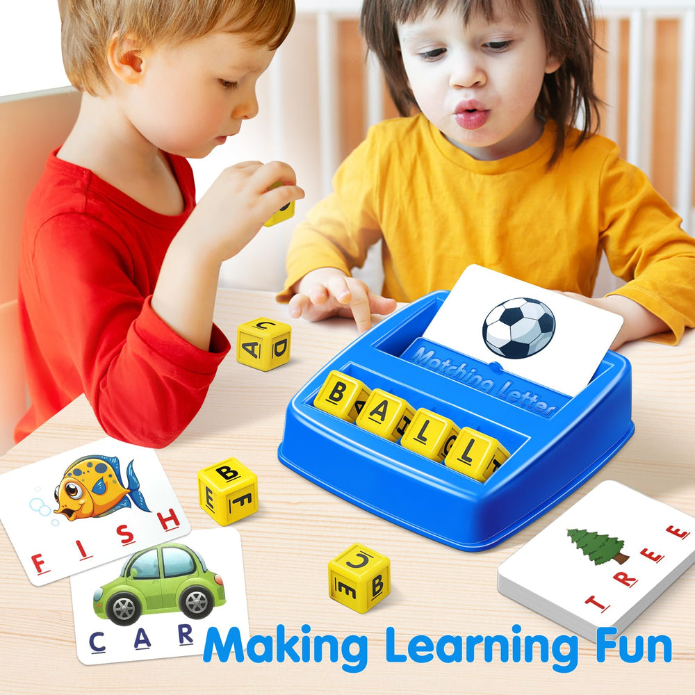 Word cards and cubes enable collaborative play at home