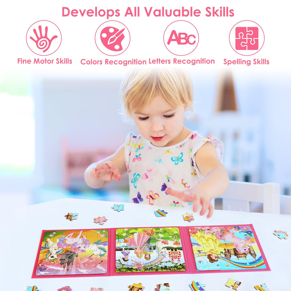 NASHRIO Princess Magnetic Puzzles include rounded edges to enhance safety during exploration.