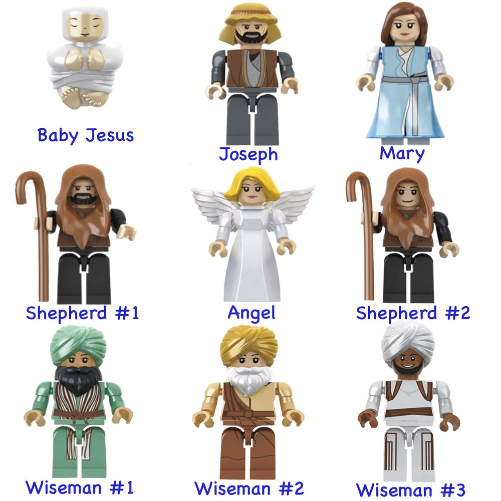 Nativity Bricks Ultimate Play Set compact design fits mantel or classroom