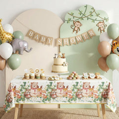 NatNarr eucalyptus leaves pattern tablecloth brings fresh greenery to the table