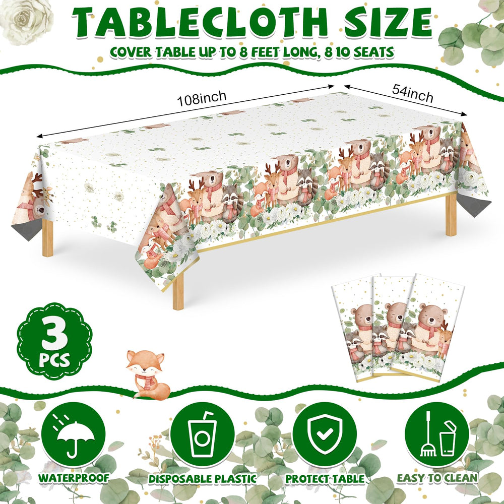 NatNarr forest animal design tablecover adds woodland charm to celebrations