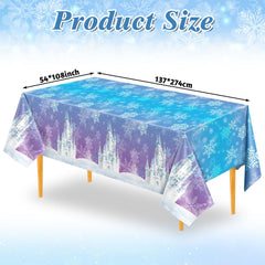 NatNarr frozen-tablecloth snowflake-pattern adds festive ambiance to holiday tables