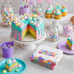 NatNarr birthday napkins add playful decor to a party scene