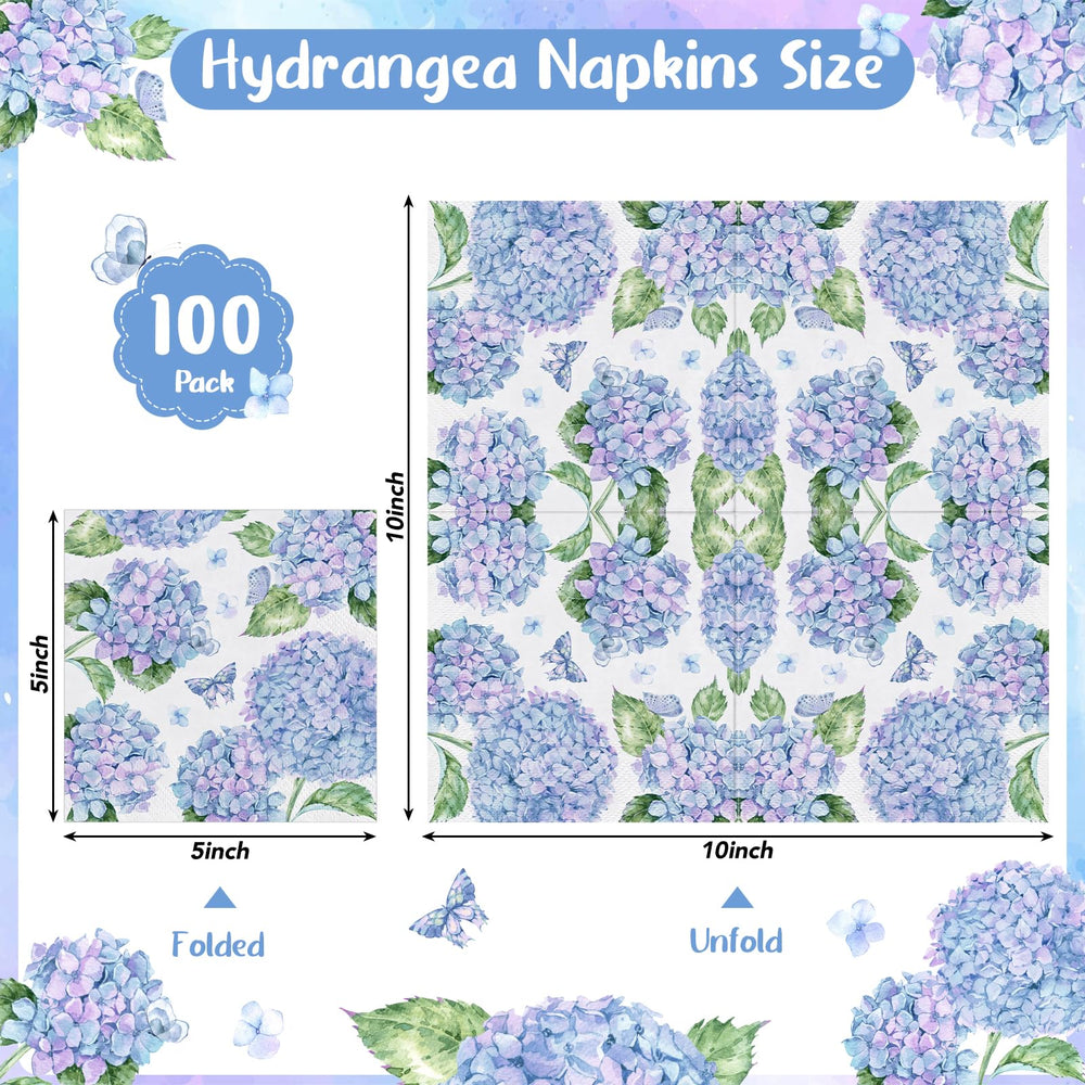 NatNarr Hydrangea napkins featuring watercolor design adds spring charm and versatile serving accents.
