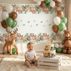 NatNarr neutral gender reveal tablecloth supports nature-inspired celebrations