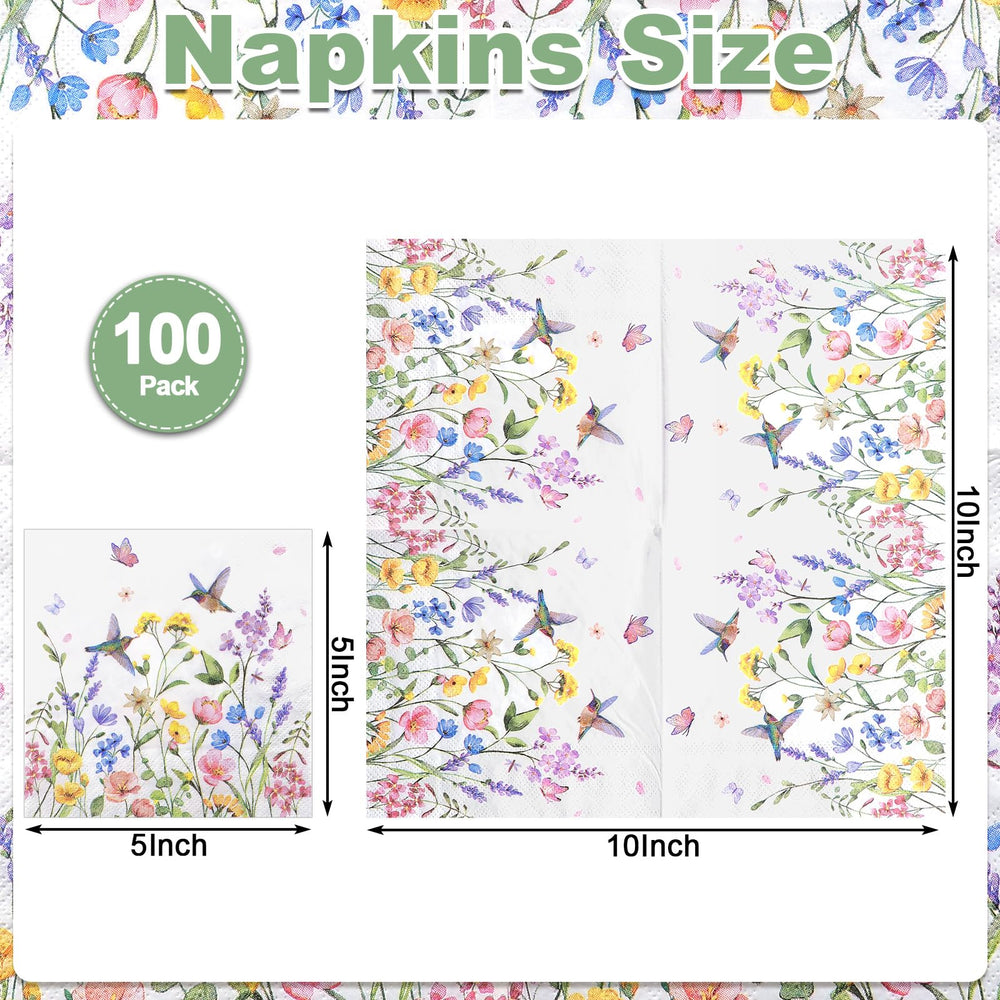 NatNarr wildflower napkins folded unfolded shows compact sizes for stacking.