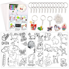 Natonhi Shrinky Dink Sheets kit blank sheets for colorful shrink art projects