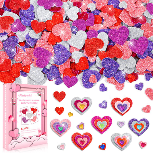 Natonhi valentines heart stickers bundle for easy crafts and party decor ideas