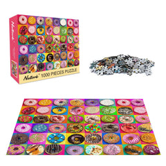 Nattork donuts puzzle pieces close-up, interlocking edges promise a satisfying, seamless fit.