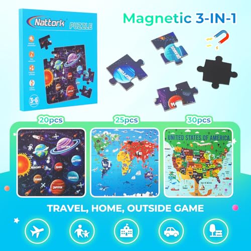 Nattork map magnetic puzzle US map 30 pieces builds US geography knowledge