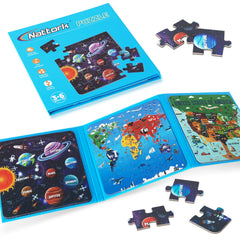 Nattork map magnetic puzzle world map with 25 pieces encourages geography learning during play