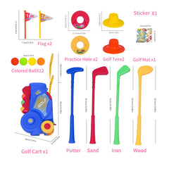 Nattork Toddler Golf Set clubs offering sturdy 2-section design for small hands.