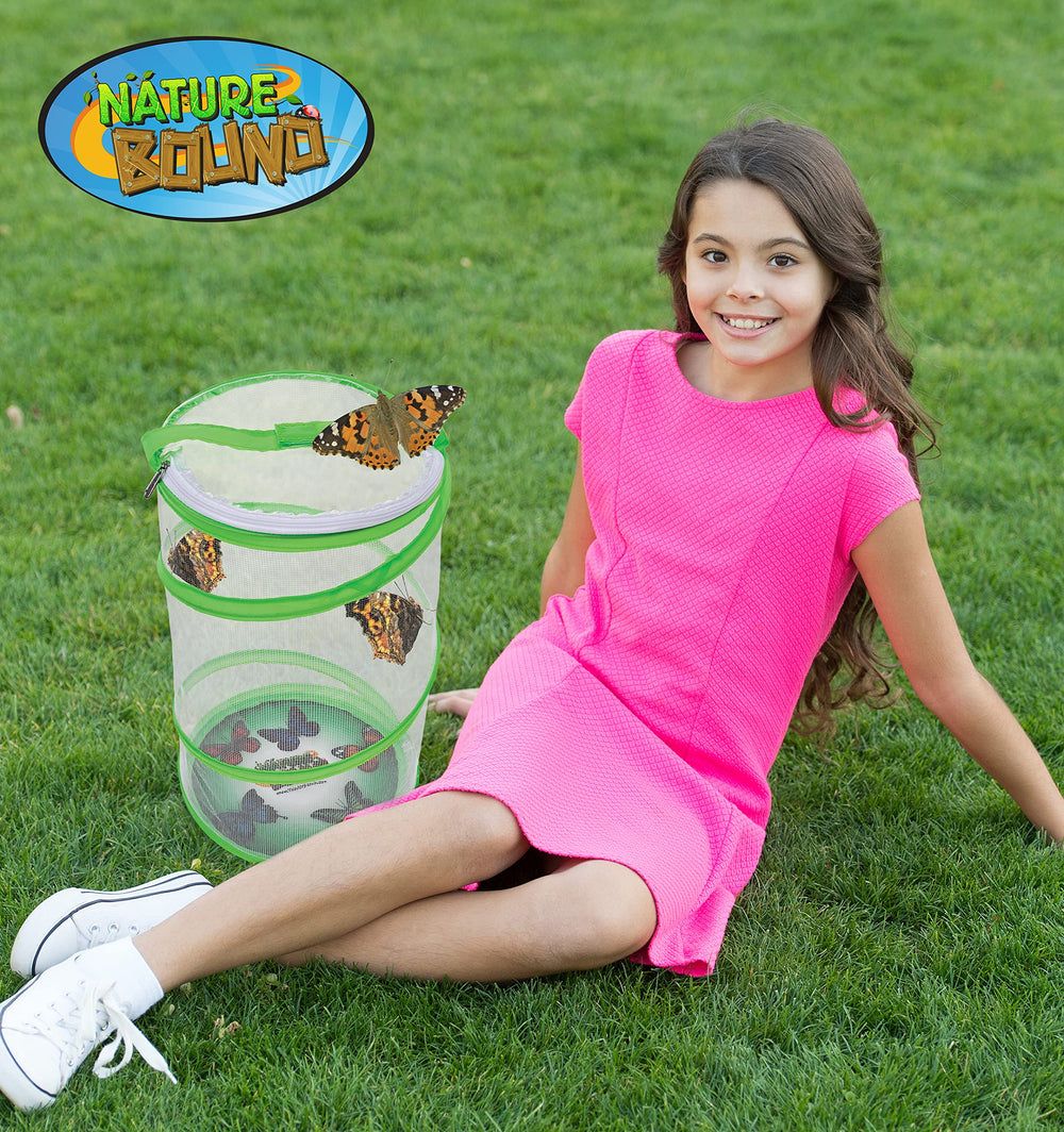 Nature Bound butterfly growing kit baby-caterpillars-food close-up highlighting feeding and care